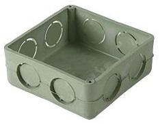 CAJA CUADRADA PVC VERDE 13mm (1/2) 3x3" 10 KNOCKOUTS