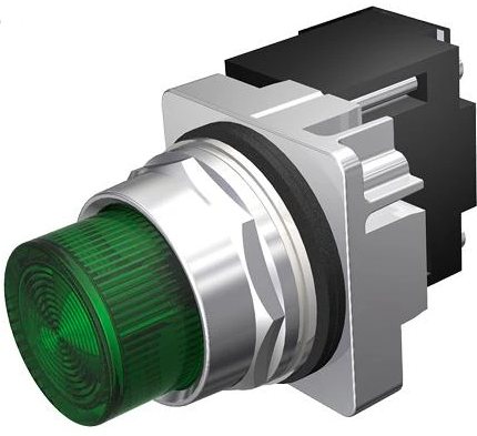 SIEMENS BOTON 30MM ILUM SALIENTE VERDE LED 120VCA -COMPLETO