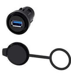 SIEMENS PASA MUROS USB 22mmPLASTICO NEGRO
