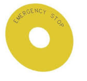 SIEMENS PLACA REDONDA ROTULADA: EMERGENCY STOP