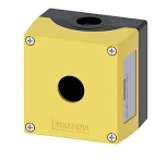 SIEMENS CAJA AMARILLA DE PLASTICO 1 ORIFICIO 22MM