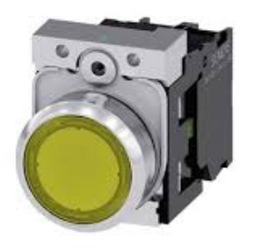 SIEMENS Botón Ilum amarillo 1NA+led 220VAC -comp metal SKU: 3SU1156-0AB30-1BA0
