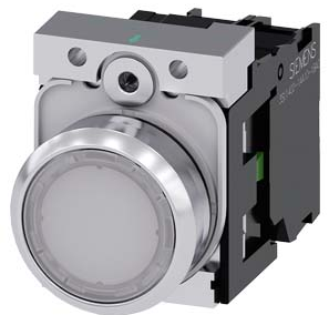 SIEMENS BOTON ILUM BLANCO 1NA+LED 24V AC/DC -COMP METAL
