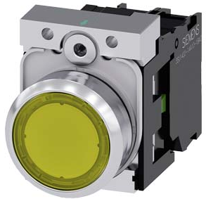 SIEMENS BOTON ILUM AMARILLO 1NA+LED 24V AC/DC -COMP METAL