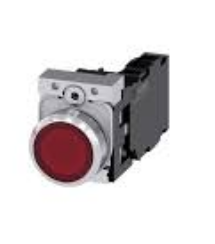 SIEMENS BOTON ILUM ROJO 1NA+1NC +LED 24V AC/DC -COMP METAL