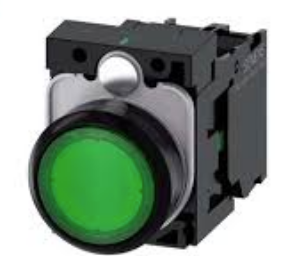SIEMENS BOTON ILUM VERDE 1NA+LED 120VAC -COMP PLAST