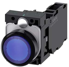 SIEMENS BOTON ILUM AZUL 1NA+LED 24V AC/DC -COMP PLAST
