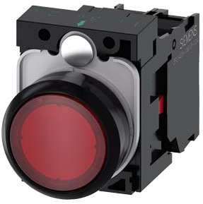 SIEMENS BOTON ILUM ROJO 1NC+LED 24V AC/DC -COMP PLAST