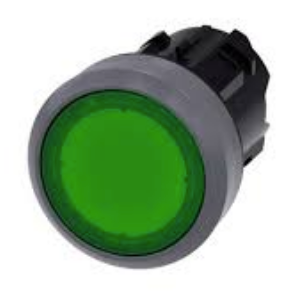 SIEMENS Cabeza Botón Ilum verde c/anillo plástico SKU: 3SU1031-0AB40-0AA0