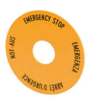 MOELLER Placa paro de emergenciaencia p/Botón tipo hongo 216465 SKU: M22-XAK1