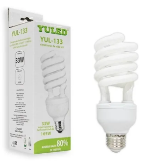 YULED FOCO ESPIRAL AHORRADOR 33W 65000K (EQUIV. 165W)