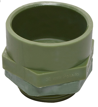 Conector PVC verde Eléctrico 32mm (1-1/4"") SKU: CONEP32