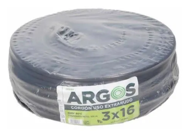 Cable uso rudo ARGOS 2X18 AWG negro por metro SKU: URARG2X18-MTO