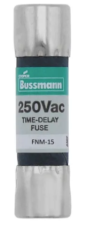 BUSS FUSIBLE FIBRA FUSETRON RETAR 250V 15 AMPS FNM-15