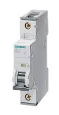 SIEMENS INT TERMOMAG P/RIEL 1P 20A C 10kA 440VAC 72VDC