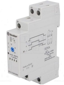 FINDER TIMER OFF-DELAY 16A 1P2T 12-240VAC/DC P/RIEL