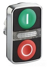 Telemec botonera Doble botón Rojo-Verde SKU: ZB4BW7A3741