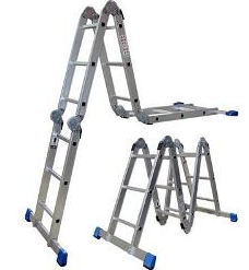 PELDAÑOS ESC MULTIPOSICIONES ALUMINIO 3E C/CHAROLA 150 KG PROFESIONAL ALUMINIO 3.54M 706756