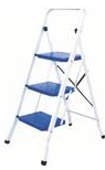 PELDAÑOS ESCALERA DOMESTICA DE ACERO 3 ESC 150 KG DOMESTICO BLANCO-AZUL 1.06M 706798