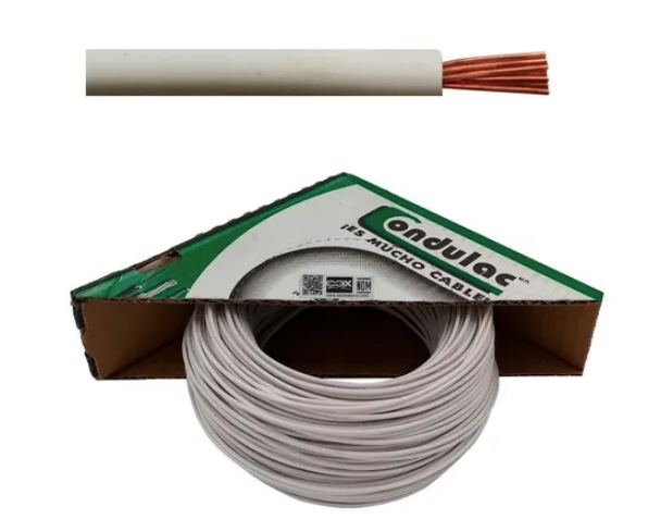 Cable thw CONDULAC blanco caja 18 awg SKU: CALAC18B