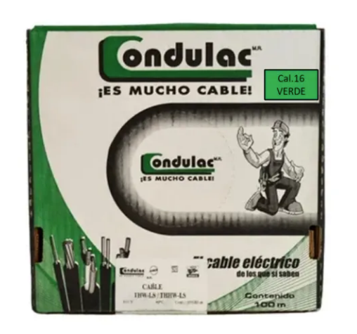 CONDULAC CABLE 16 VERDE TF-LS CAJA 100MTS