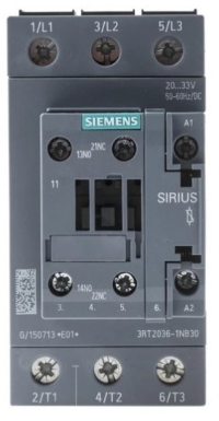 SIEMENS contactor 50amps b-24vdc s2 c-1na+1nc SKU: 3RT2036-1NB30