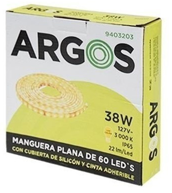 ARGOS Manguera Plana De 60 Led 127V Ip65 Amarilla 9403203 SKU: 9403203