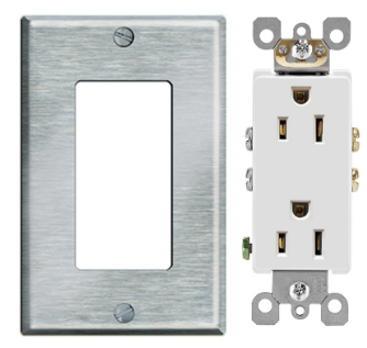 COMORSA RECEPTACULO ATERRIZADO 15A 125V ACERO INOX