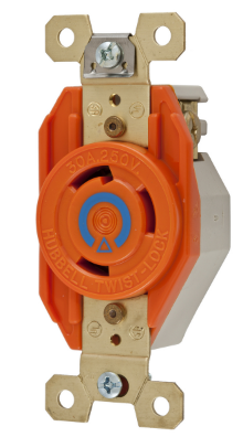 HUBBELL Recep 1/2Vta T A 2P 3H 30A 250V Naranja SKU: IG2620