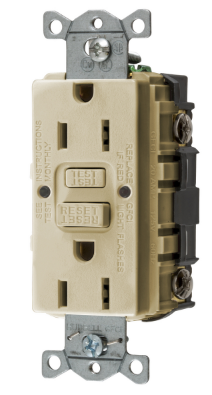 HUBBELL Recept Gfci Comer 15A 125V C/Led Marfil SKU: GFRST15I