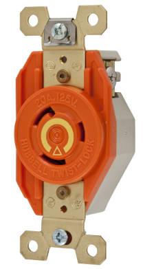 HUBBELL Recp 1/2Vta T A 2P 3H 20Amp 125V Naranja SKU: IG2310