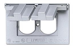 Leviton Placa Contacto Duplex C/2 Tapas Intemperie Gris SKU: DS70G-LV49760Gy