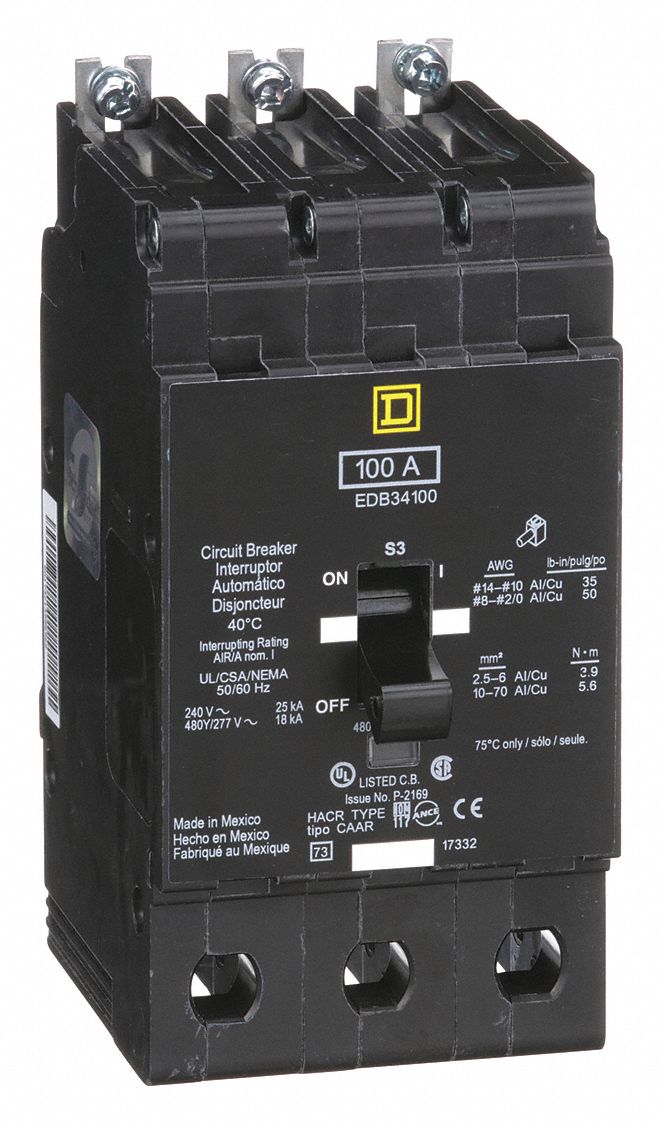 SQUARE D INT TERMOMAG NF 480VAC 3P 100A 18KA 480VAC