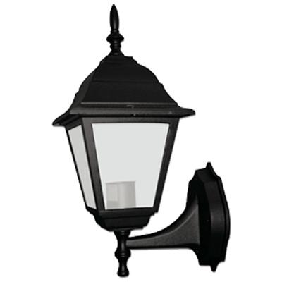 TECNOLITE FAROL PARED CRISTAL CLARO BISELADO P/E26 NEGRO
