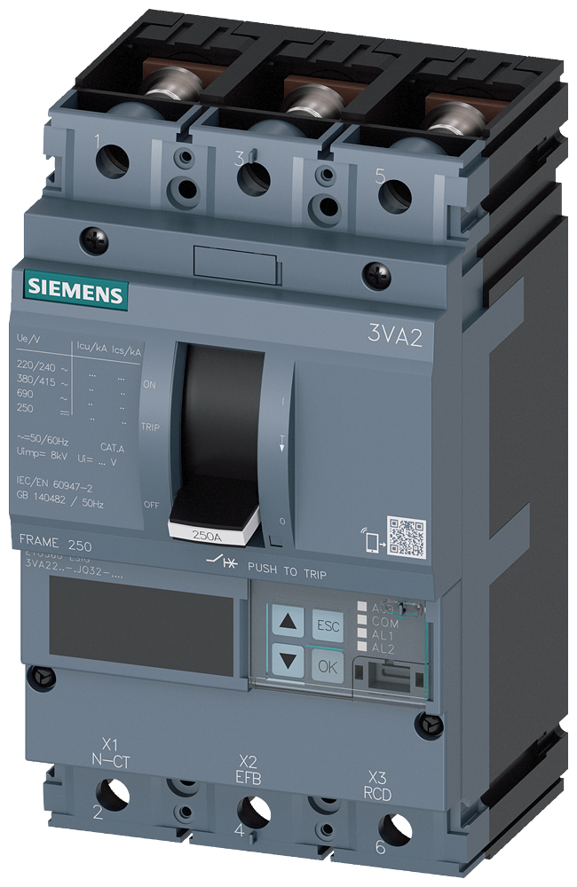SIEMENS INT AUTOMATICO Icu=55kA 3P In=250 A