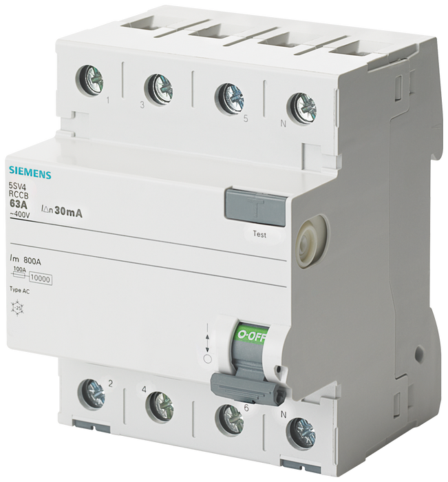 SIEMENS 5SV4344-0 INTERRUPTOR DIFERENCIAL 4P 40A 30mA