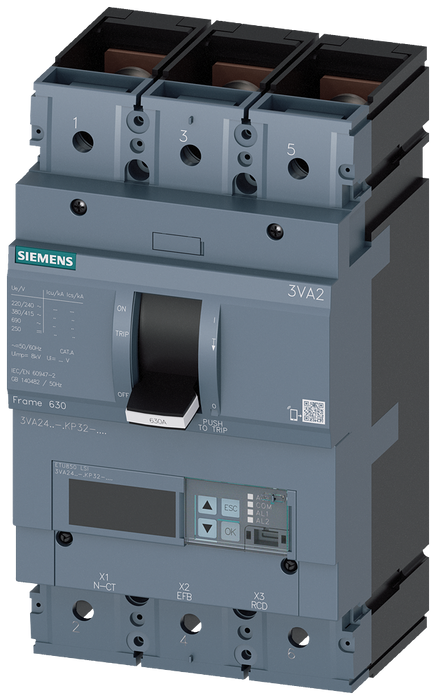 SIEMENS INT TERMOMAG 3VA2 250-630A 85kA 415VAC 3P LSI
