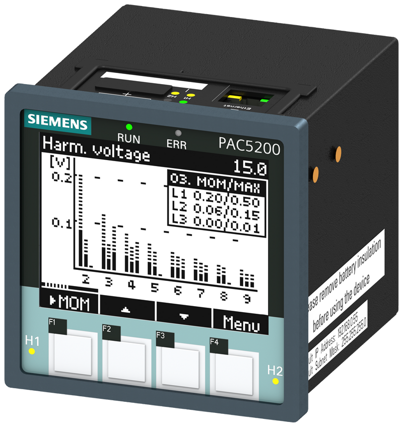 SIEMEN PAC5200 MEDIDOR DE CALIDAD DE ENERGIA APARENTE/ACTIVA/REAC