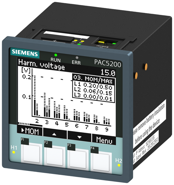 SIEMEN PAC5200 MEDIDOR DE CALIDAD DE ENERGIA APARENTE/ACTIVA/REAC
