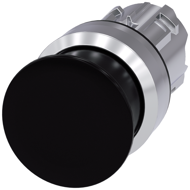 SIEMENS PULSADOR  DE SETA 22MM REDONDO METAL BRILLANTE NEGRO 30MM