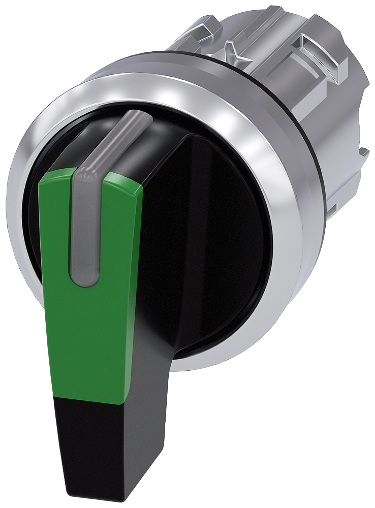 SIEMENS CABEZA SELECTOR ILUMINABLE VERDE LARGO 3 POS SOSTENIDAS