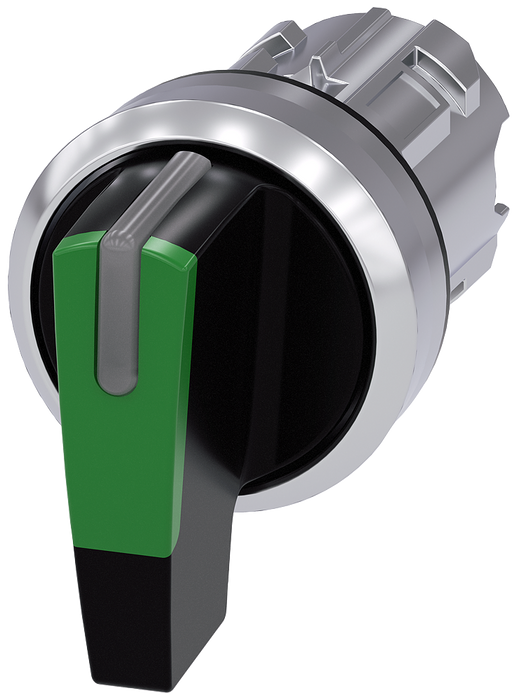 SIEMENS CABEZA SELECTOR ILUMINABLE VERDE LARGO 3 POS SOSTENIDAS