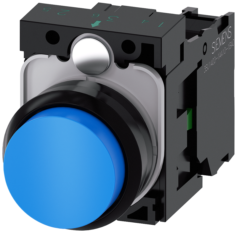 SIEMENS BOTON NO RASANTE AZUL 1NA -COMP PLAST