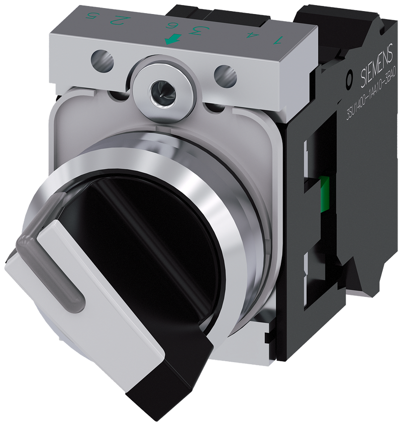 SIEMENS SELECTOR ILUM 2 POS BLANCO SOST 1NA+1NC RESORTE -COMP METAL