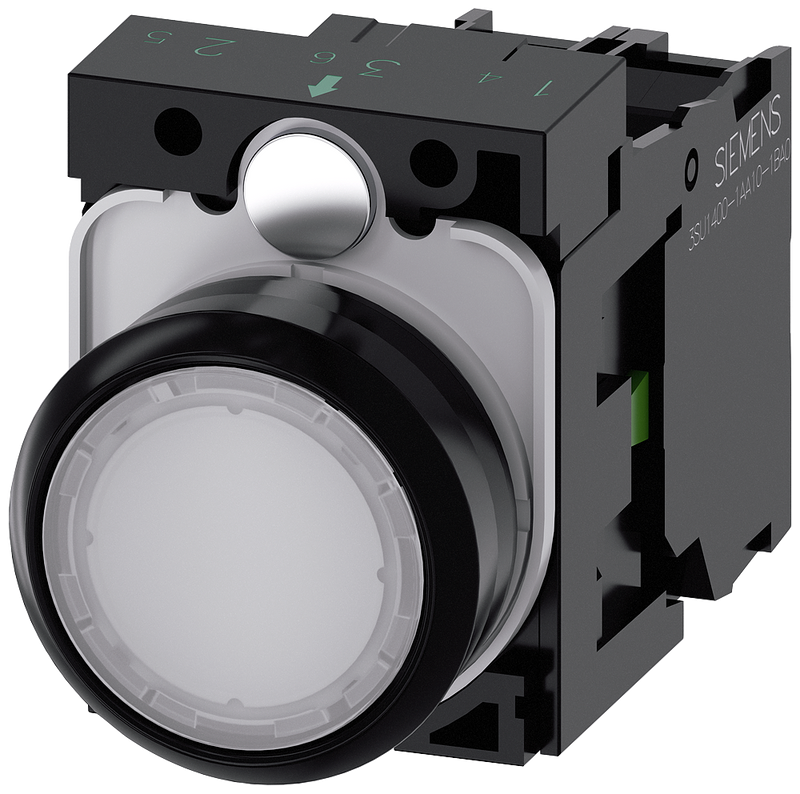 SIEMENS BOTON ILUM BLANCO 1NA+LED 220VAC -COMP PLAST