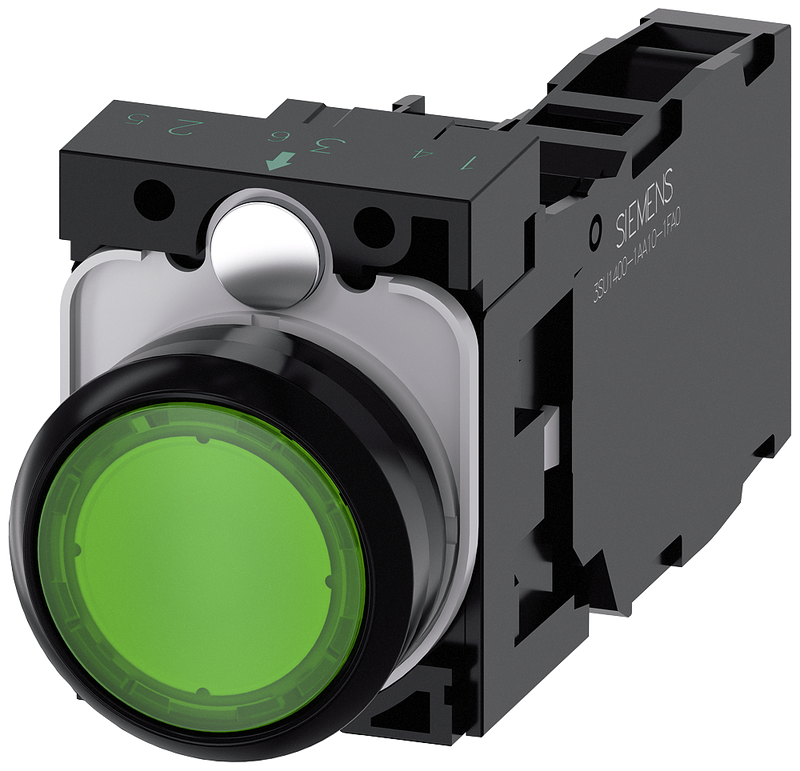 SIEMENS PULSADOR VERDE LUMINOSO 1NA+1NC 110VAC