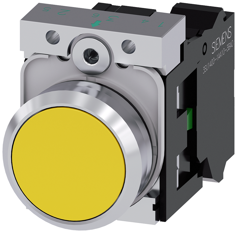 SIEMENS BOTON AMARILLO 22MM 1NA BORNE DE RESORTE