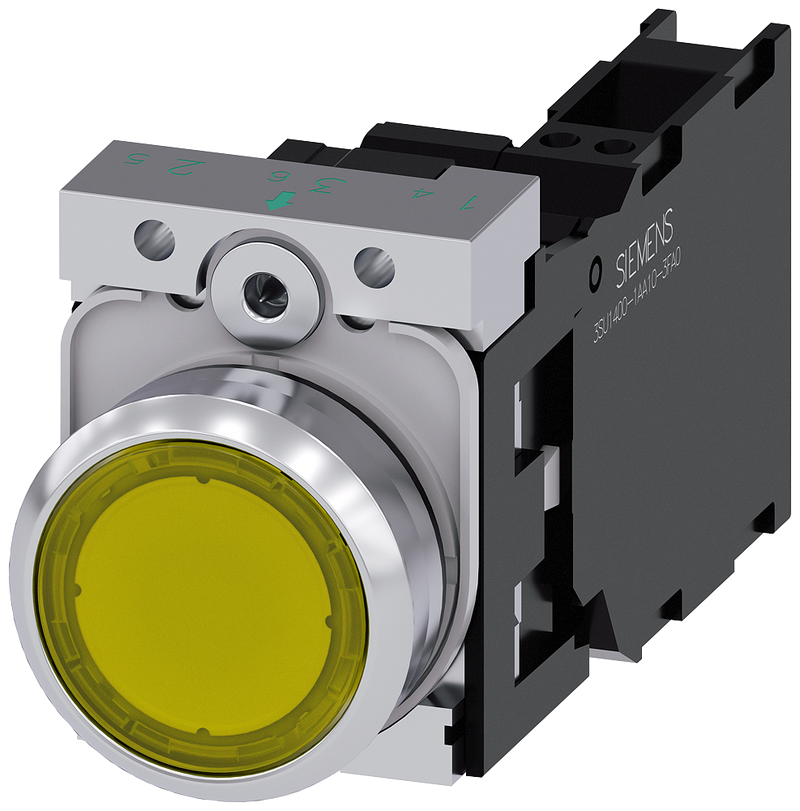 SIEMENS PULSADOR LUMINOSO 22MM REDONDO AMARILLO 24V AC/DC
