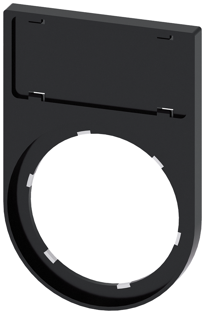 SIEMENS PORTAPLACAS P/PLACA 12.5X27mm NEGRO P/BOT 22mm POR PIEZA