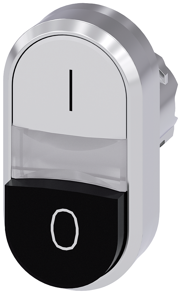 SIEMENS PULSADOR DOBLE ILUM BLANCO-NEGRO METAL